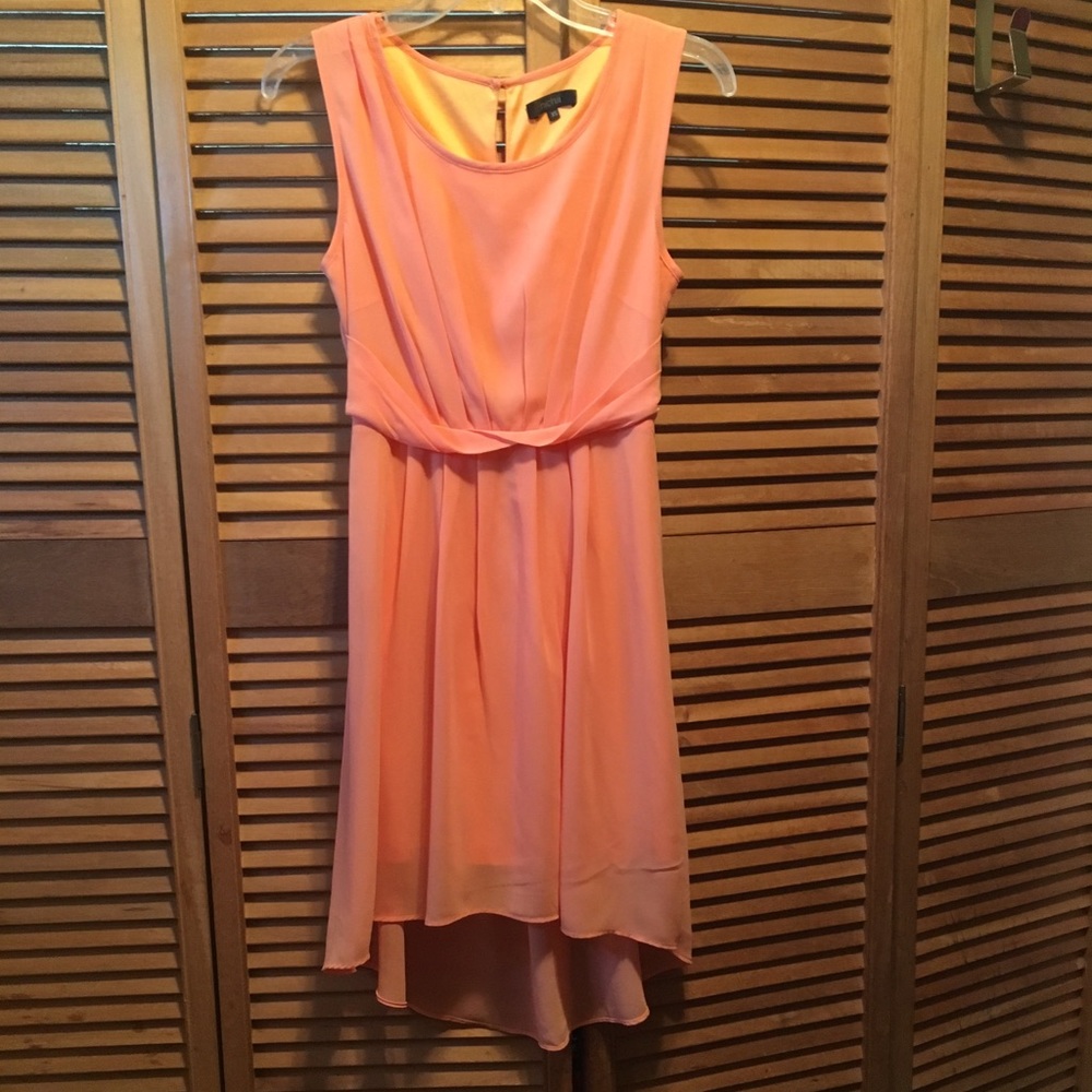 Nichii Coral Chiffon High-Low Dress